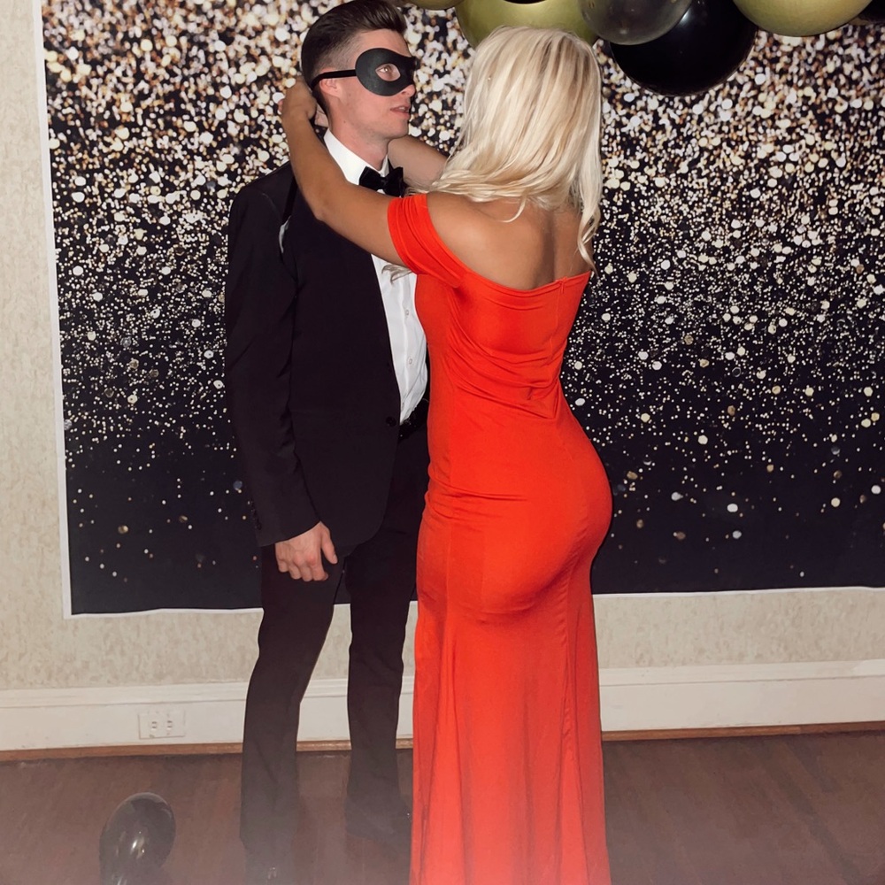 Off The Shoulder High Split Long Evening Dress - image 1